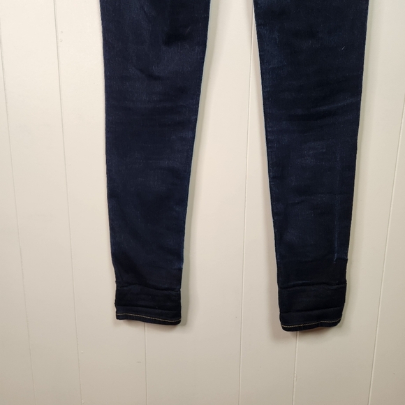 Levis 721 High Waisted Rise Skinny Jeans Stretchy Dark Wash Blue Denim size 25 - Picture 7 of 12